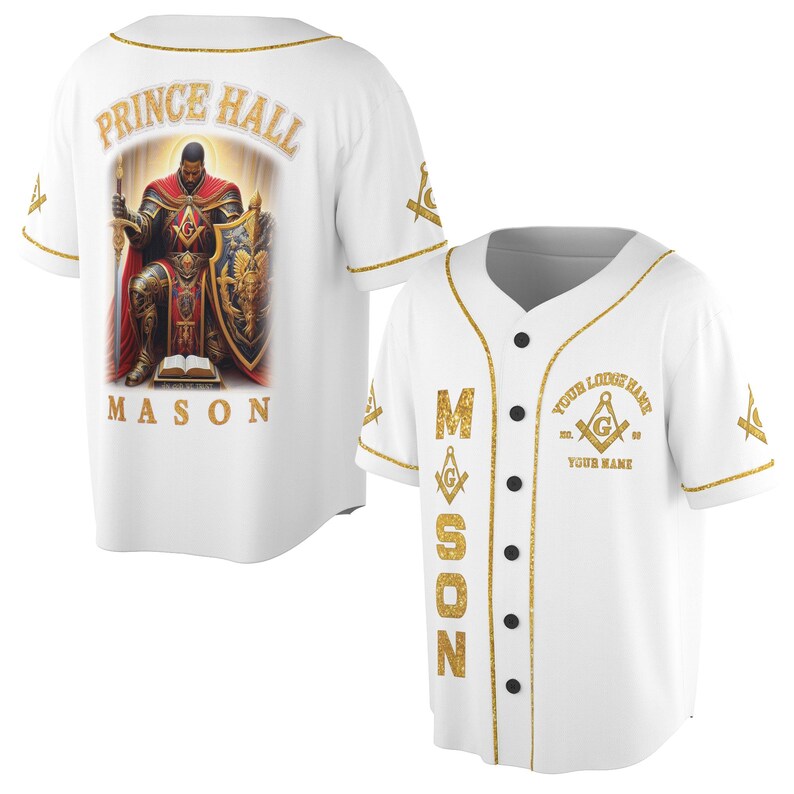 Customized Mason Prince Hall F&A.M Baseball Jersey, 3D Baseball Jesey Shirt