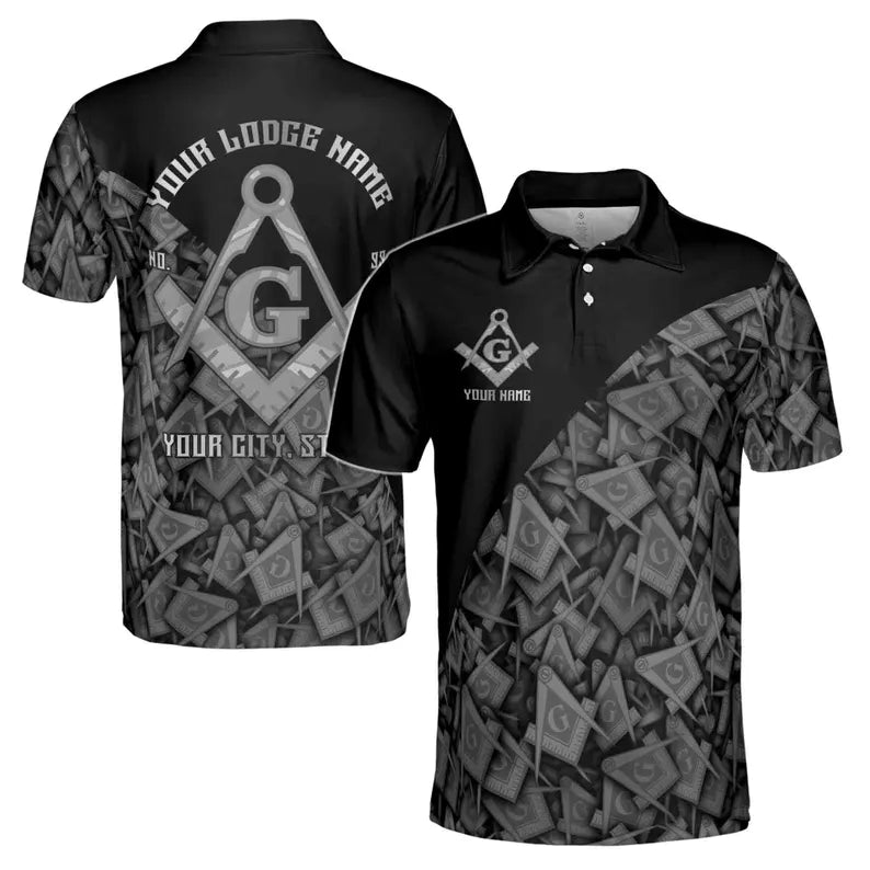 Customized Masonry Master Mason Multi-color Men's Polo Shirt