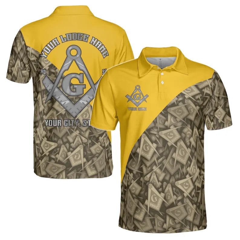 Customized Masonry Master Mason Multi-color Men's Polo Shirt