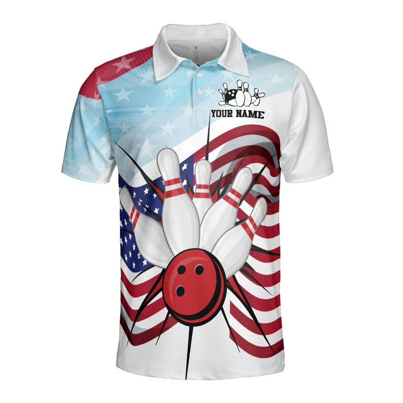 Customized America Love Bowling Men's Polo Shirt