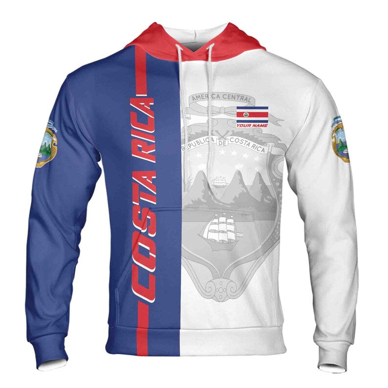 Customized Patriotic Costa Rica Coat of Arms Hoodie 3D