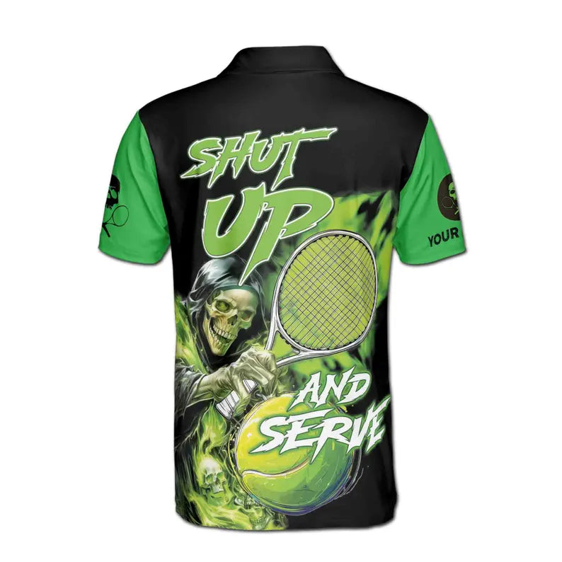 Custom Name Lets The Death Play Tennis Men's Polo Shirt