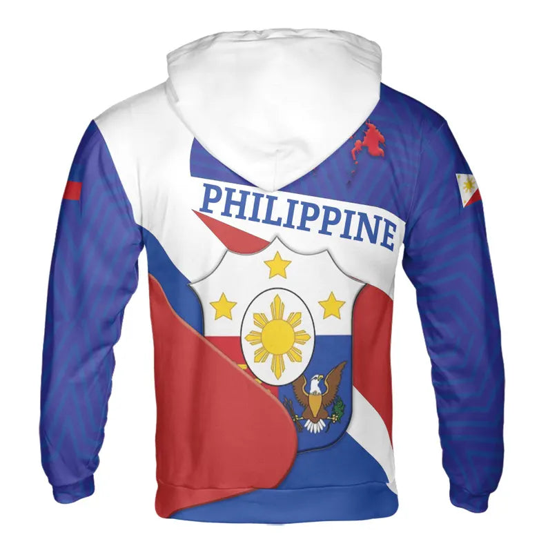 Republic of the Philippines Flag Pattern Hoodie 3D