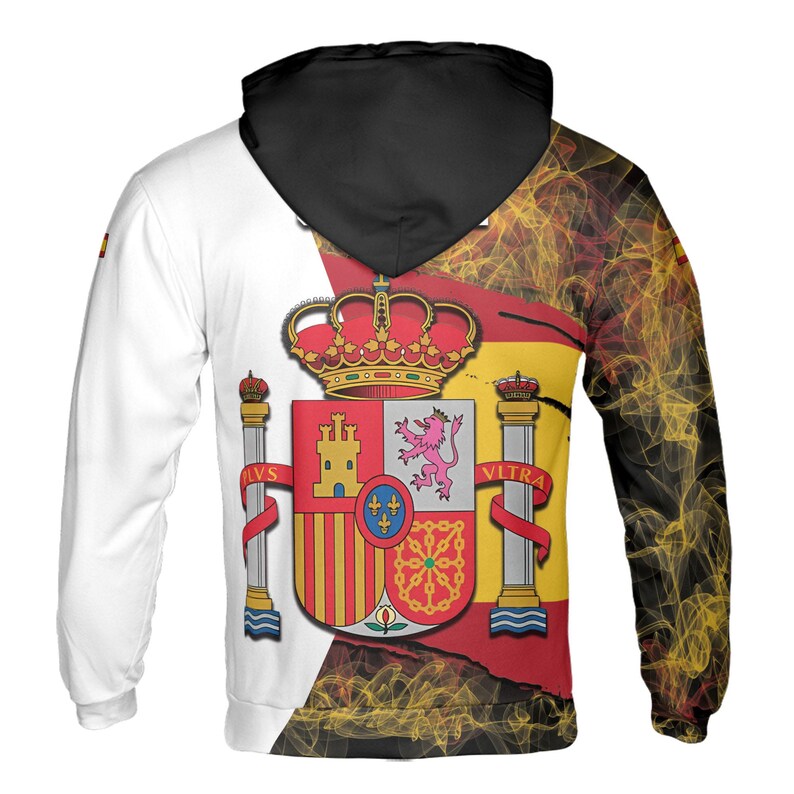 Custom Name Patriotic Spain Coat of Arms Hoodie 3D