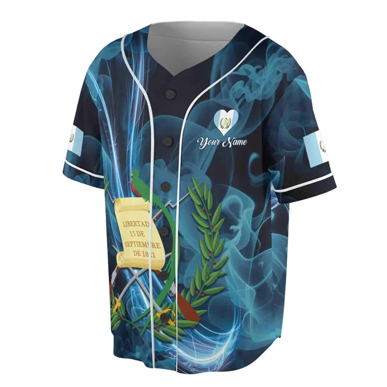 Customized I Love Guatemala Patriotic Baseball Jersey, 3D Baseball Jesey Shirt