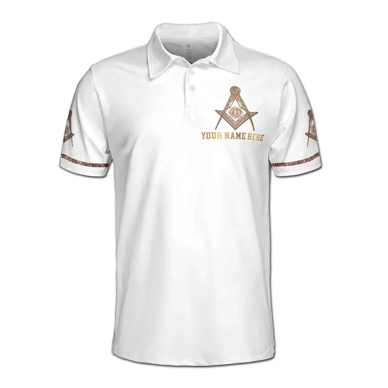Custom Freemasonry 3D Print Men's Polo Shirt: Lodge Name & Number