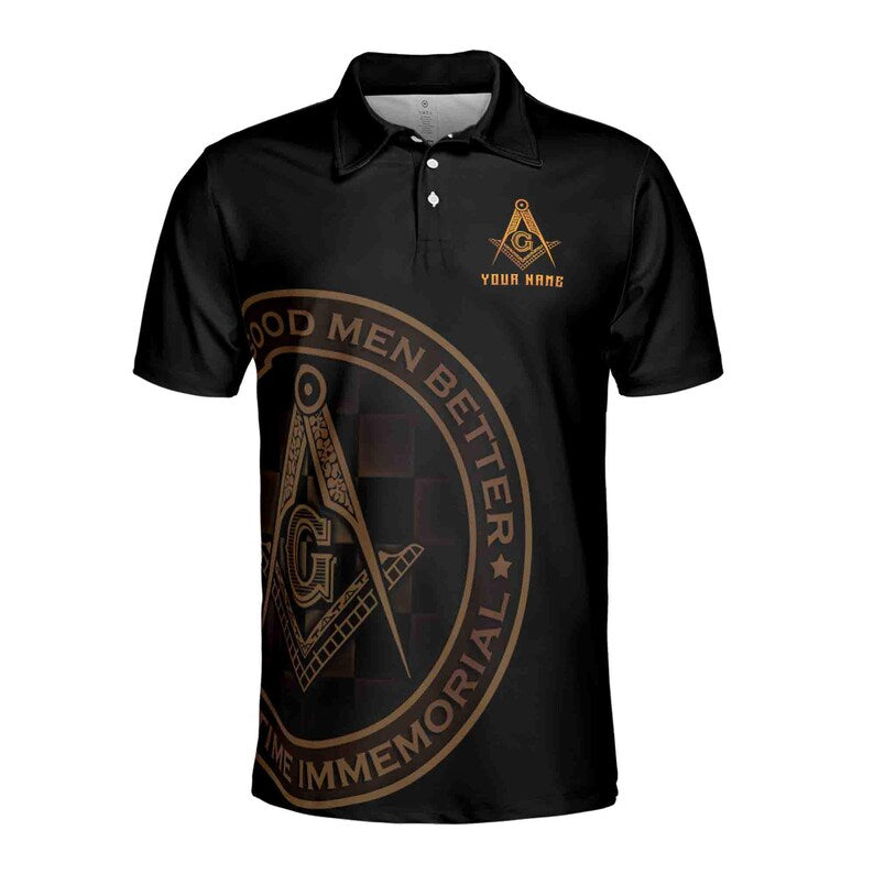 Personalized Making Good Men Better Masonic Lodge Men's Polo Shirt