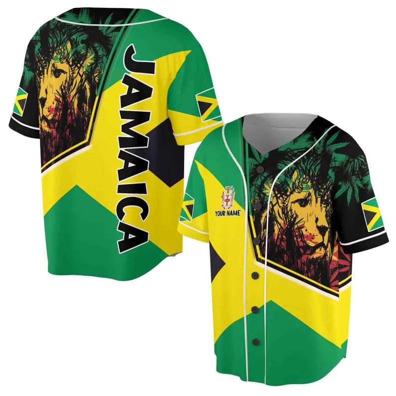 Custom Name Guyana Flag Patriotic Republic of Guyana Lion Basbeball Jersey, 3D Baseball Jesey Shirt