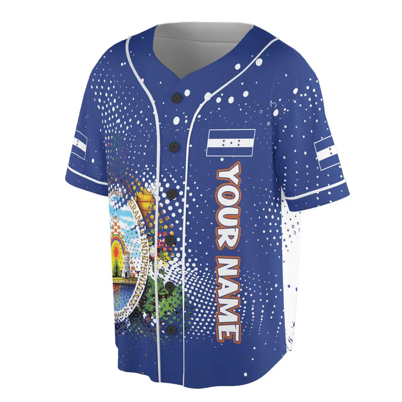 Custom Name I Love Honduras Coat of Arms Basbeball Jersey, 3D Baseball Jesey Shirt