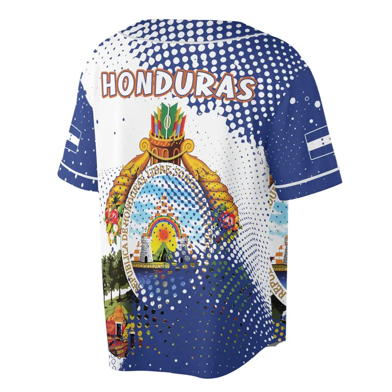 Custom Name I Love Honduras Coat of Arms Basbeball Jersey, 3D Baseball Jesey Shirt