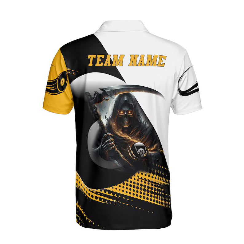 Customized Lets Skull Pllay Billard Men's Polo Shirt