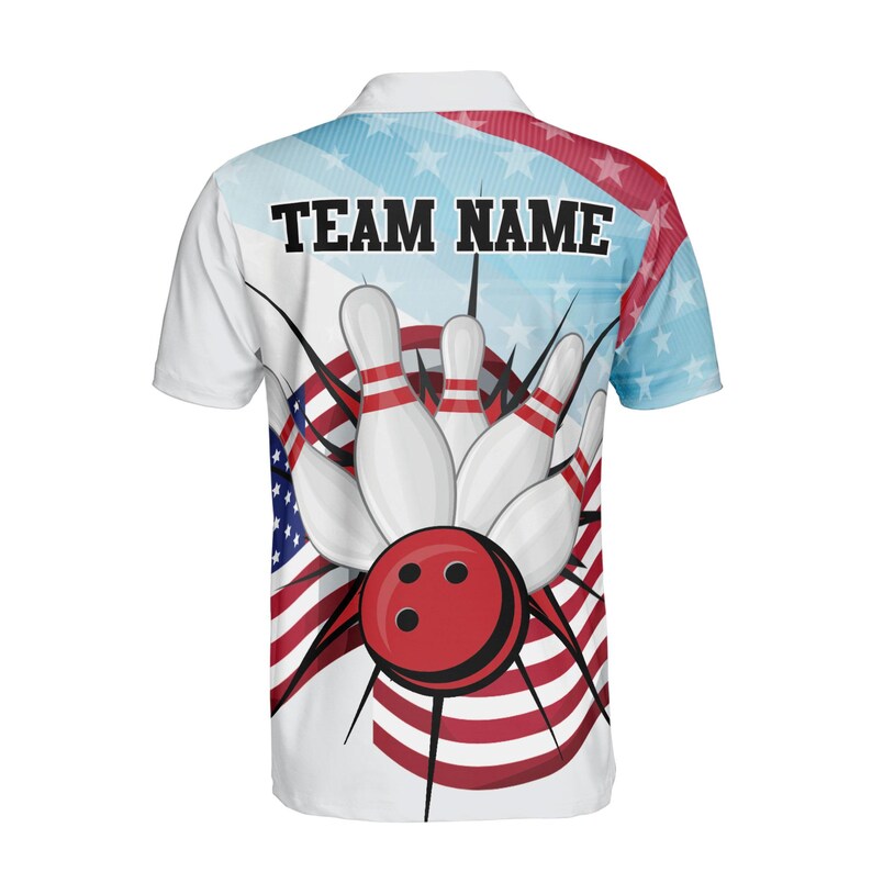 Customized America Love Bowling Men's Polo Shirt