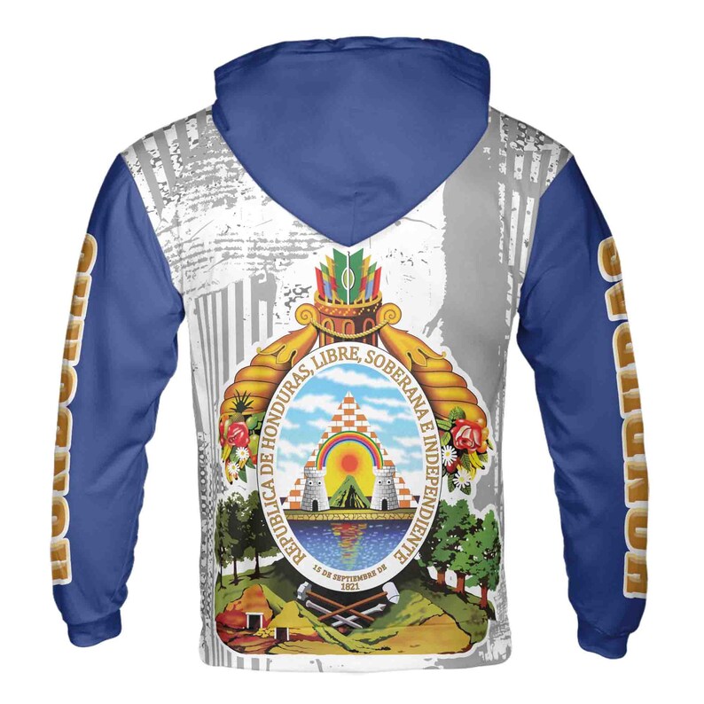 Custom Name Honduras Coat of Arms Patriotic Hoodie 3D