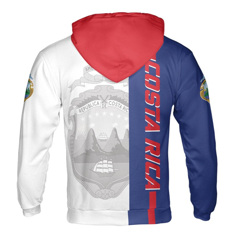 Customized Patriotic Costa Rica Coat of Arms Hoodie 3D