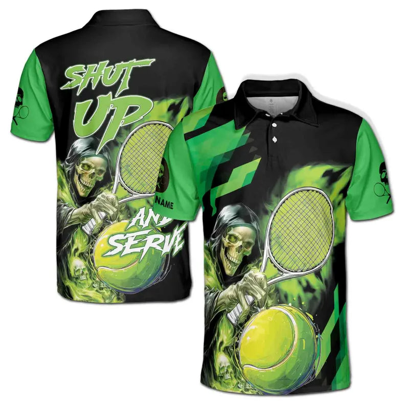 Custom Name Lets The Death Play Tennis Men's Polo Shirt