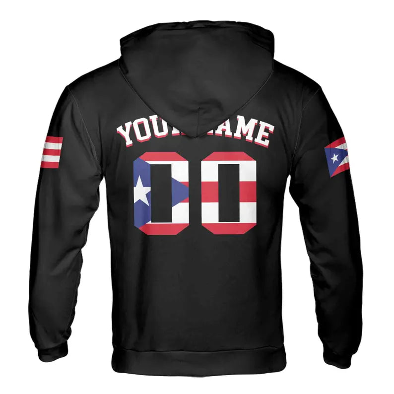 Custom Name, Number Patriotic Puerto Rico Love Hoodie 3D