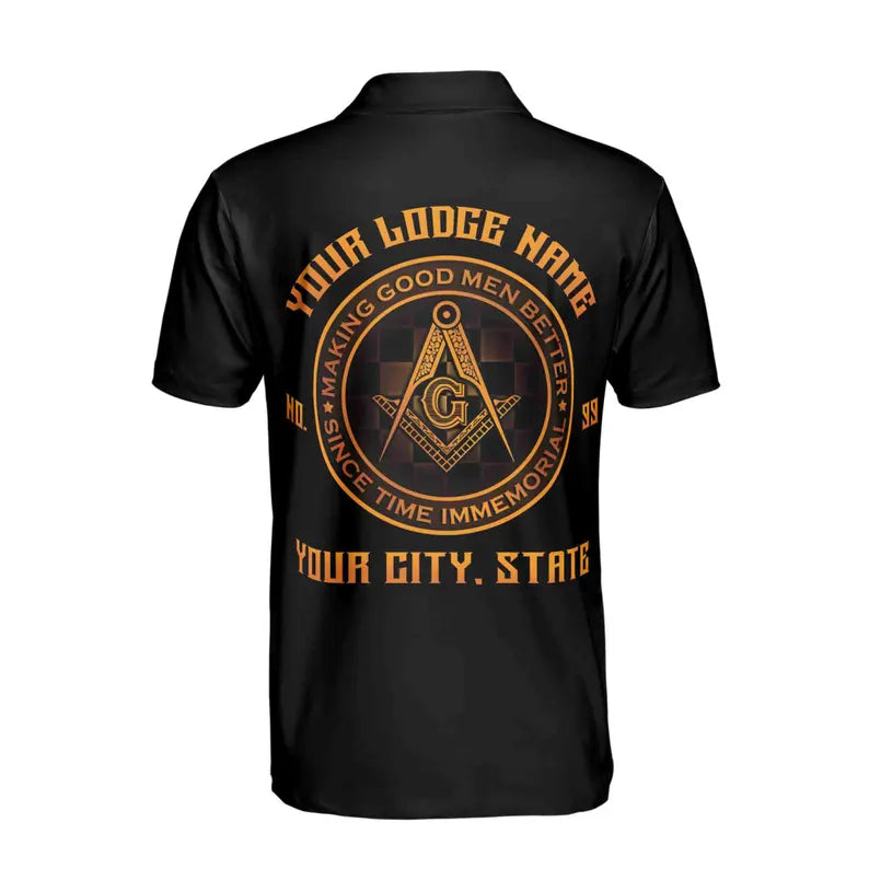 Personalized Making Good Men Better Masonic Lodge Men's Polo Shirt
