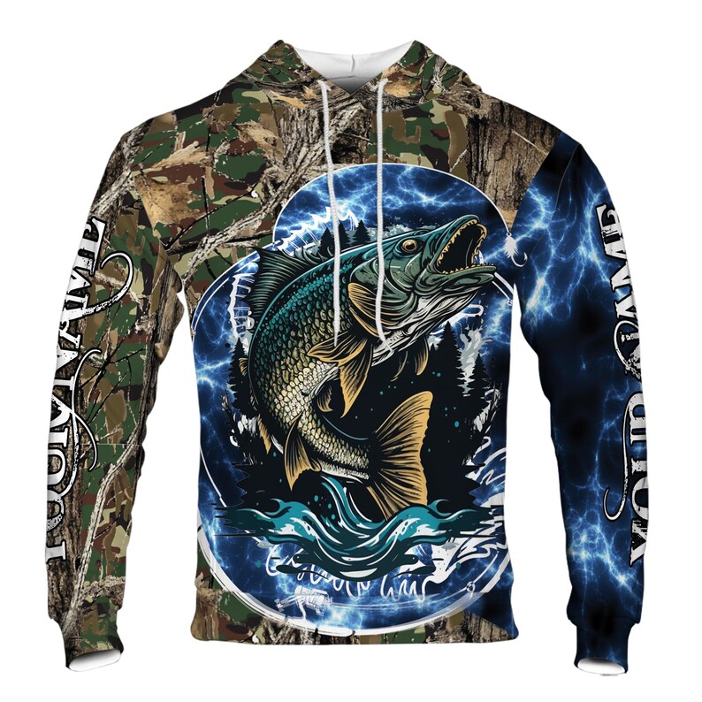 Custom Name Unisex Novelty Bass Fish Gifts For Men Hoodie 3D