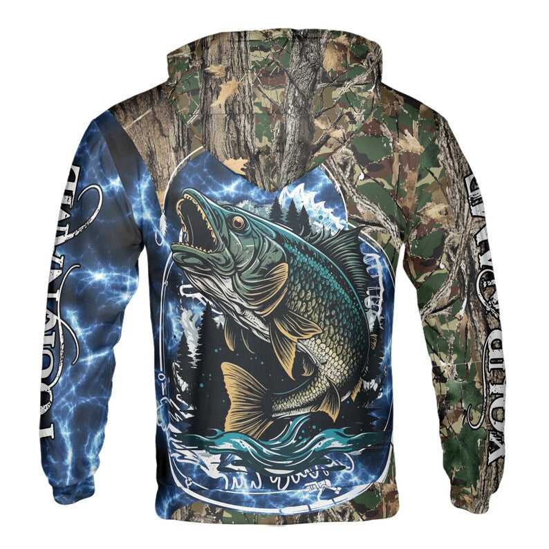Custom Name Unisex Novelty Bass Fish Gifts For Men Hoodie 3D