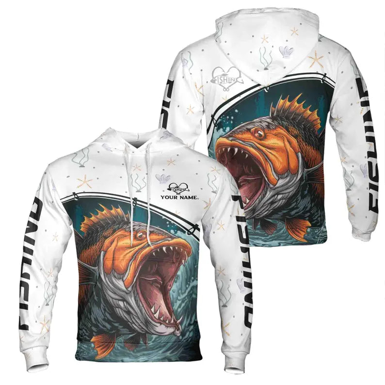 Custom Name Unisex Novelty Bass Fish Gifts For Men Hoodie 3D