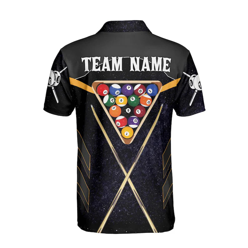 Customized Billiard Team Name Men's Polo