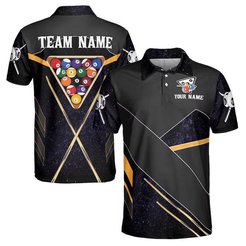 Customized Billiard Team Name Men's Polo
