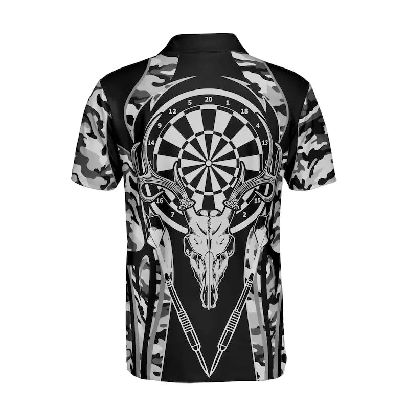 Darts & Deer Polo Shirt: Funny Personalized Camo Design Men's Top