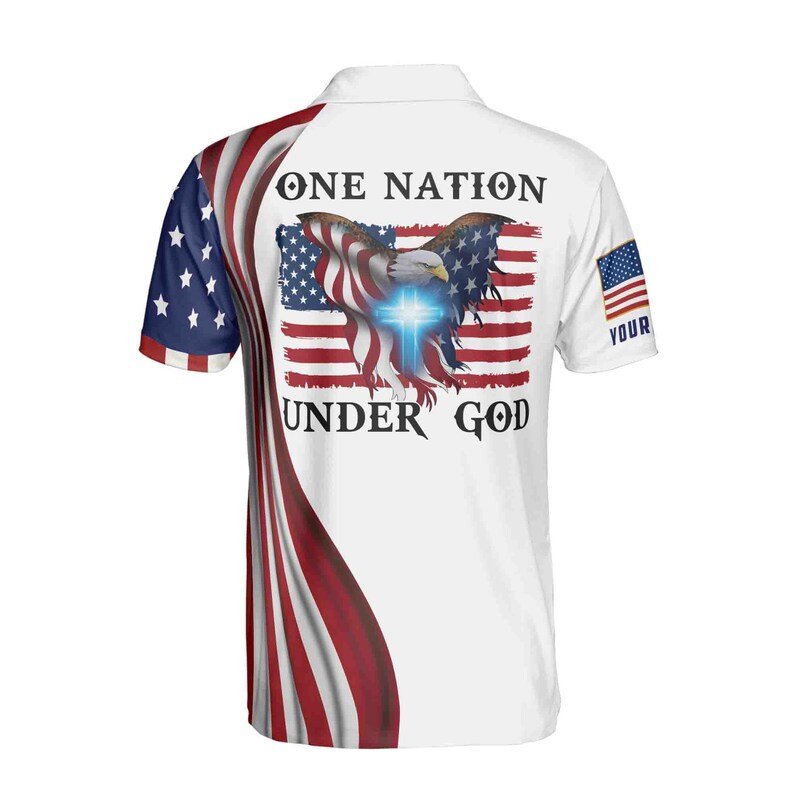 Customizable American Pride Eagle Men's Polo Shirt: 4th of July Patriotic Style