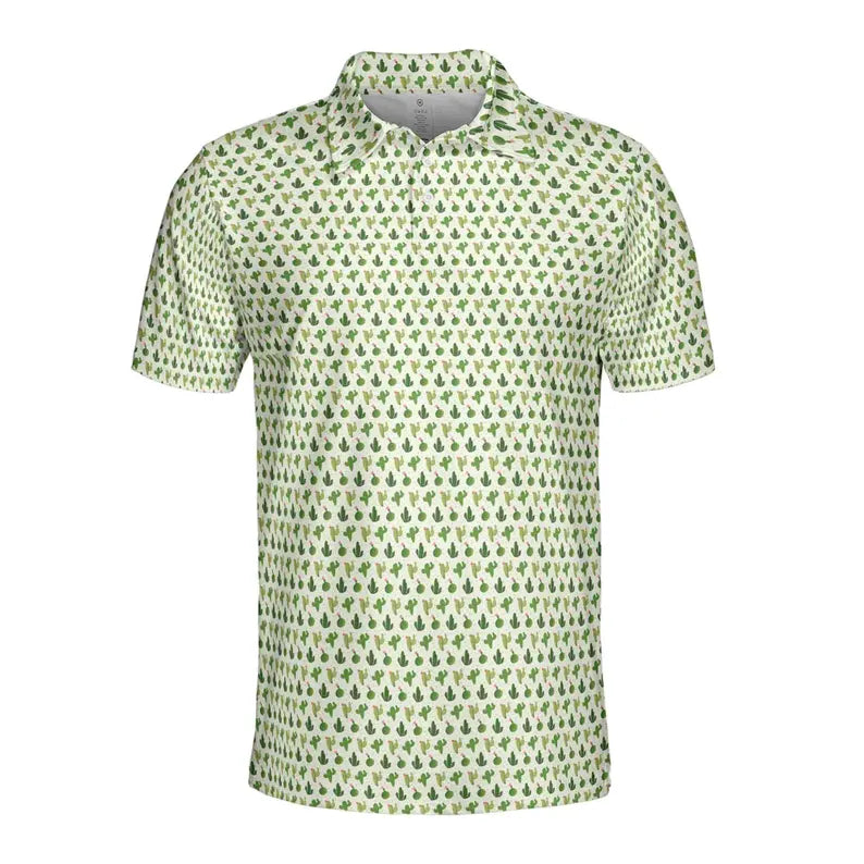 Funny Tiny Cactus Doodle Golf Men's Polo Shirt