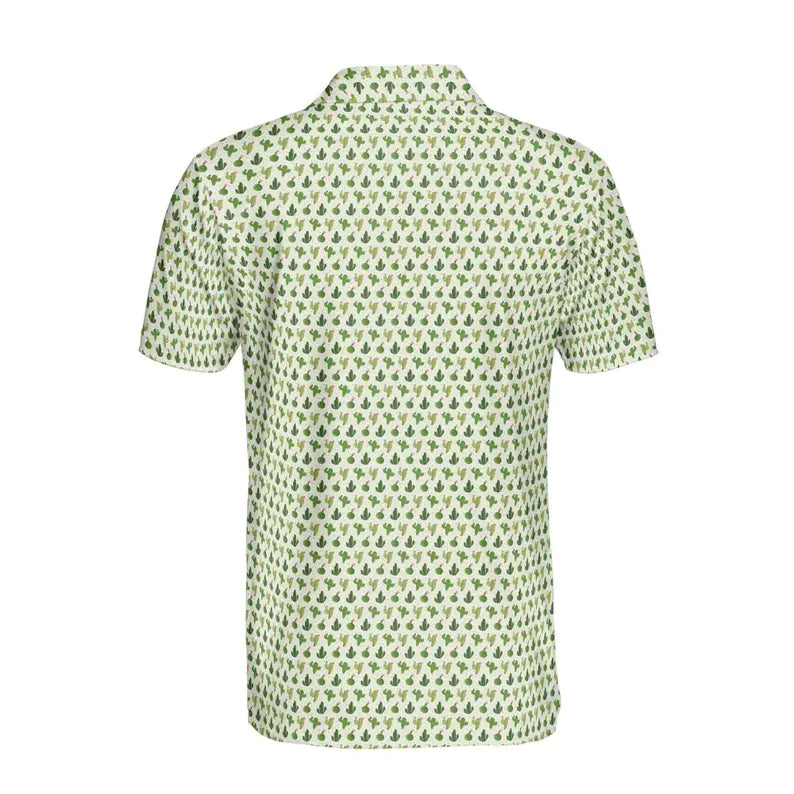 Funny Tiny Cactus Doodle Golf Men's Polo Shirt