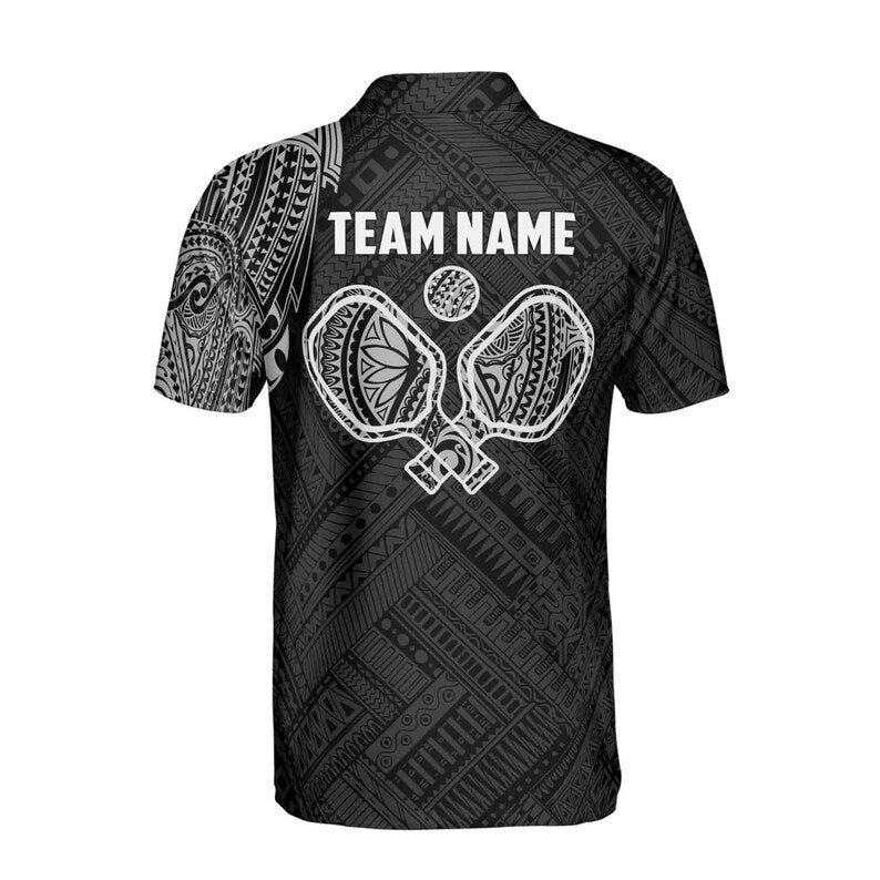 Custom Name, Team Name Pickleball Tribal Men's Polo Shirt