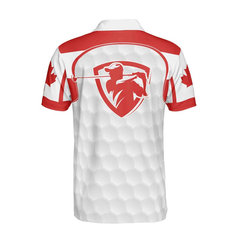Personalized Name Canada Flag Golf Team Maple Tree 3D Polo Shirt