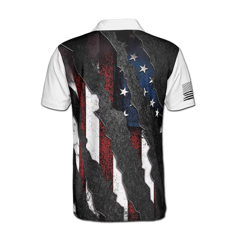 Grunge America Flag USA Patriotic Men's Polo Shirt