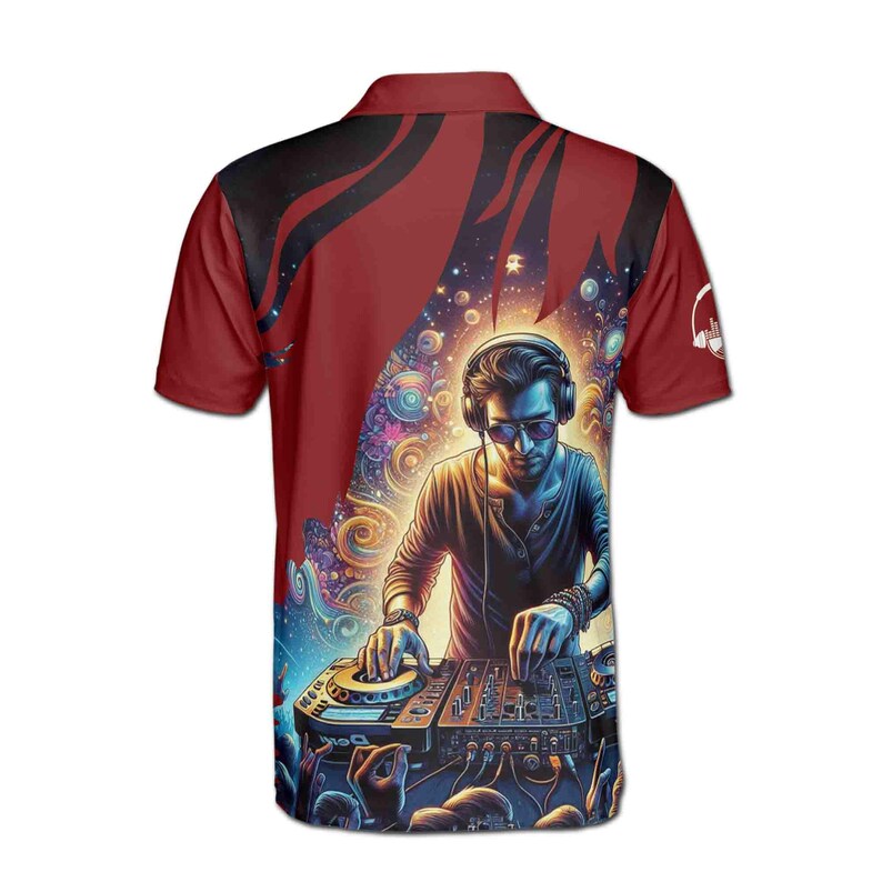 Custom Name Energetic DJ Playing The Music Men's Polo Shirt