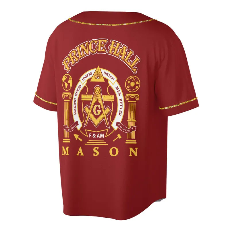 Greats Mason, Masonic Prince Hall Masons Baseball Jersey, 3D Baseball Jesey Shirt