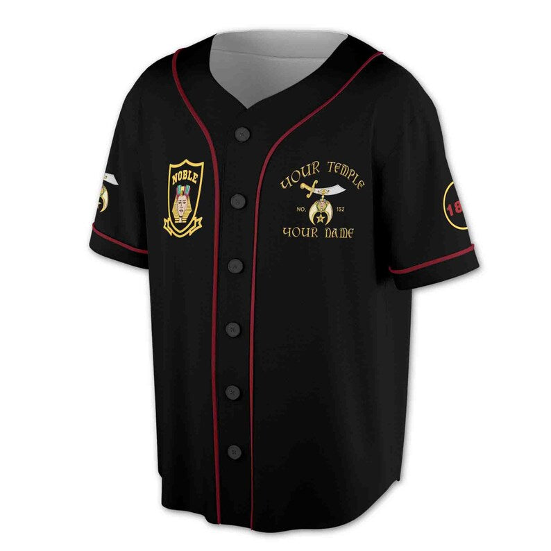 Temple Nobles Mystic Shrine Custom Baseball Jersey Shirt