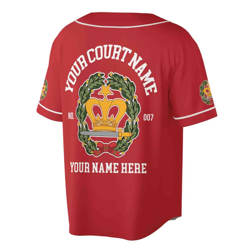 Custom Name Court Order of the Amaranth Emblem OES Unisex Baseball Jersey, 3D Baseball Jesey Shirt