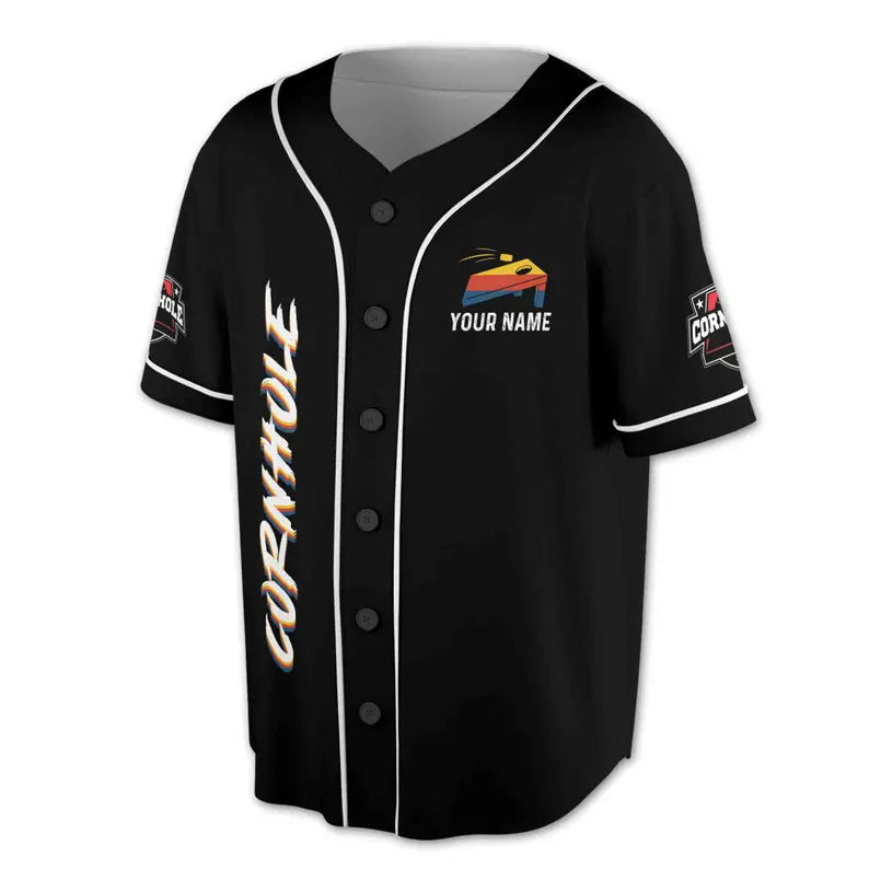 Custom Name Cornhole Player Baseball Jersey, 3D Baseball Jesey Shirt