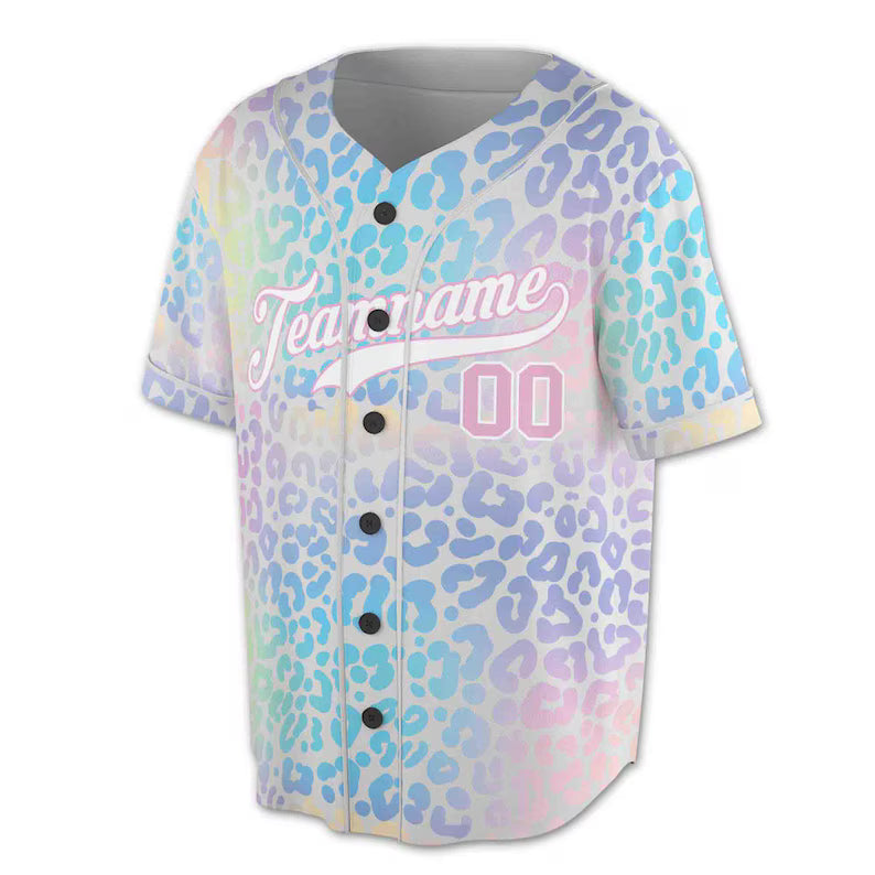 Personalized Funny Pastel Leopard Pattern Custom Baseball Jersey, 3D Baseball Jersey Shirt