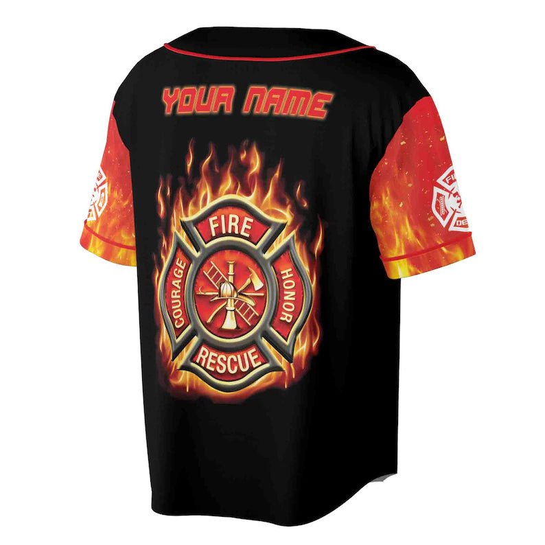 Custom Name Proud To Be A Firefighter Baseball Jersey, 3D Baseball Jersey Shirt