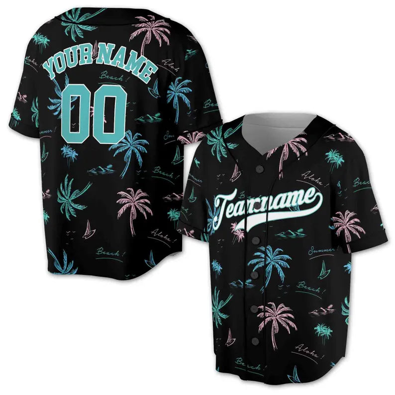 Personalized Aloha Beach It's Summertime Baseball Jersey, 3D Baseball Jersey Shirt