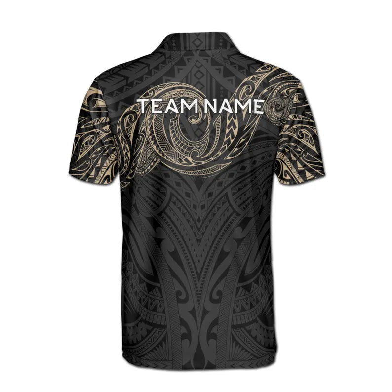 Customized Darts Board With Tattoo Tribal Pattern Men's Polo