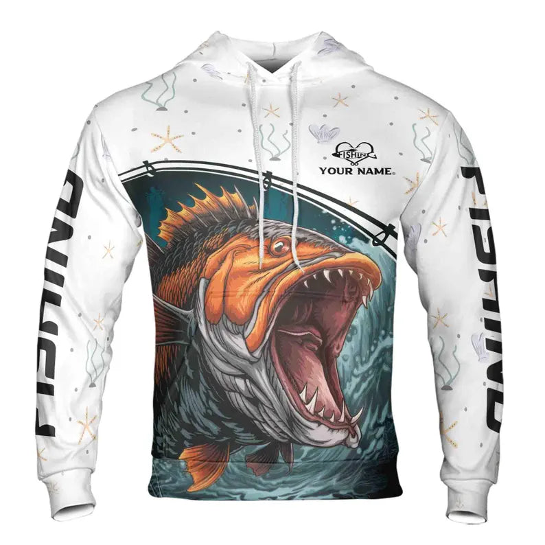 Custom Name Unisex Novelty Bass Fish Gifts For Men Hoodie 3D