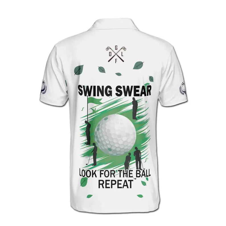 Customized Colorful Golfer Look For The Ball Repeat Men's Polo Shirt