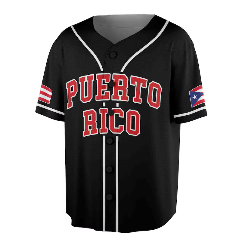 Custom Name Patriotic Puerto Rico Puerto Rican Flag Baseball Jersey, 3D Baseball Jersey Shirt