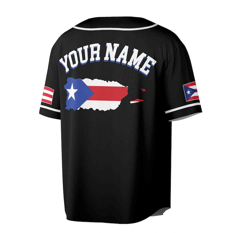Custom Name Patriotic Puerto Rico Puerto Rican Flag Baseball Jersey, 3D Baseball Jersey Shirt