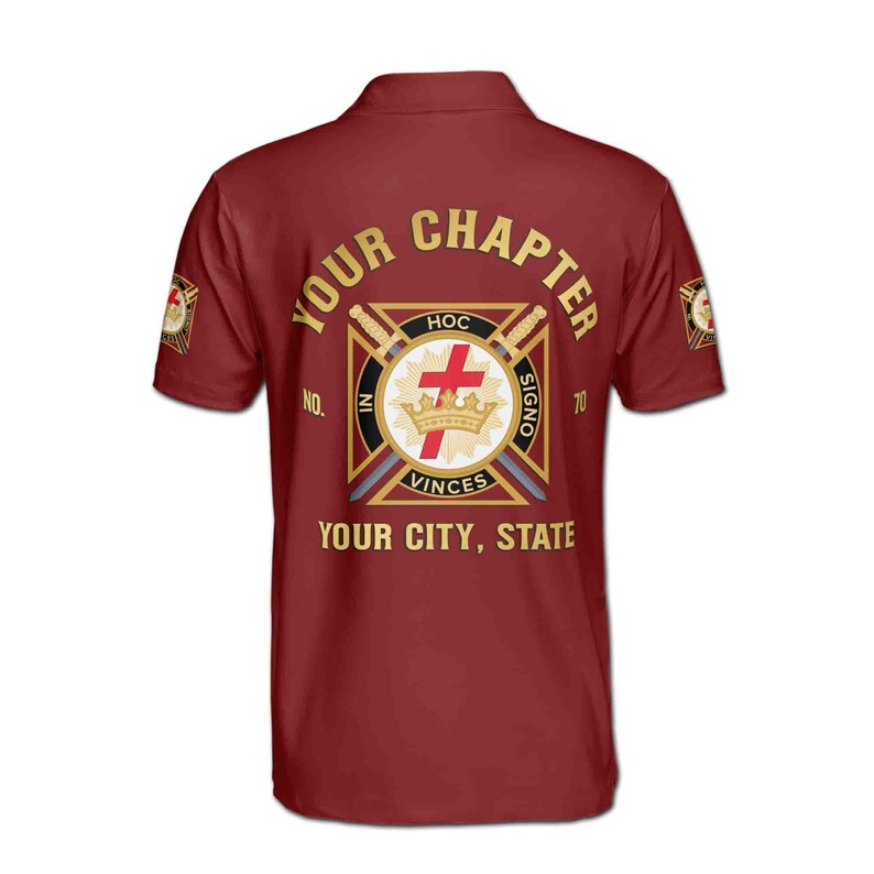 Customize Name Chapter Masonic Knights Templar Freemasonry Men's Polo Shirt
