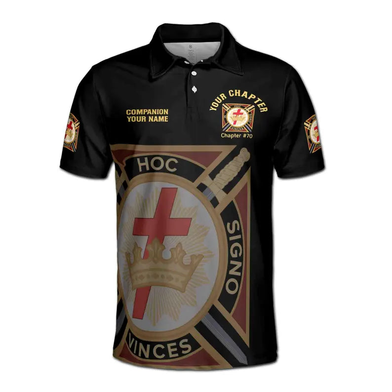 Customize Name Chapter Masonic Knights Templar Freemasonry Men's Polo Shirt