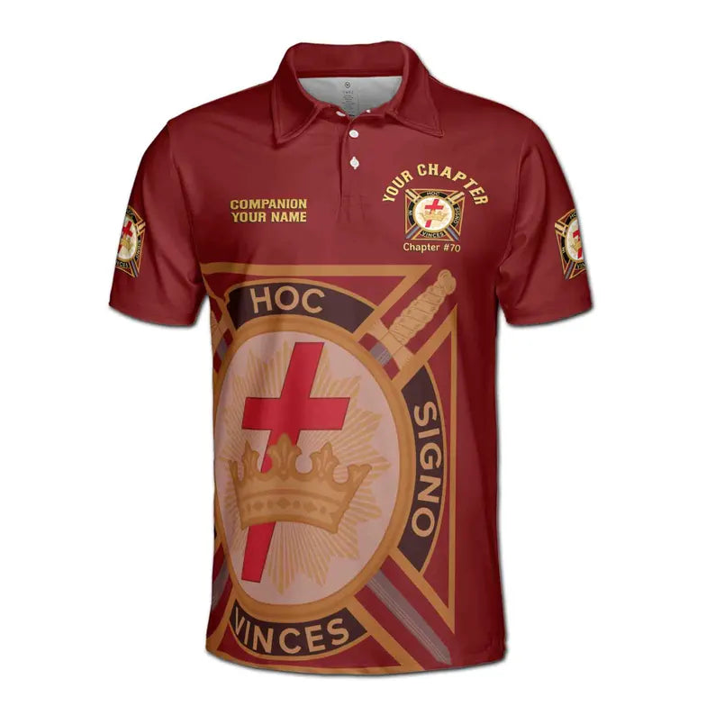 Customize Name Chapter Masonic Knights Templar Freemasonry Men's Polo Shirt