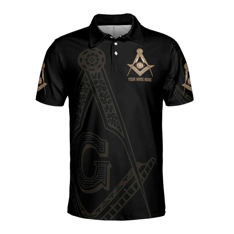 Custom Name Lodge State Freemason Emblem Men's Polo Shirt